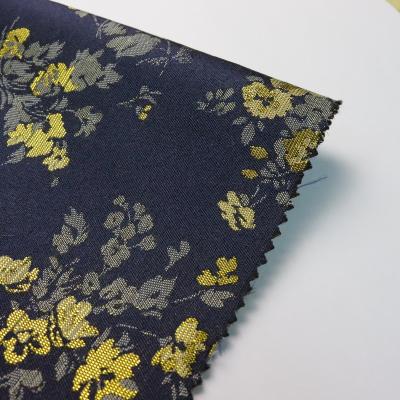 China QUICK DRY 3D Jacquard Flower Print Metallic Brocade Fabric Flowers For Woman Dressing for sale