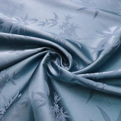 China 2021 fashion small flower jacquard soft double faced brocade printed satin fabric for women for sale