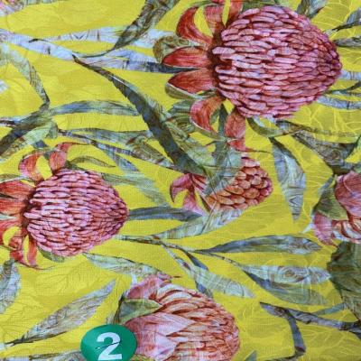 China Double Faced Digital Printed Silk Jacquard Satin Linen Damask Fabric For Garments for sale