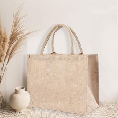 China 2021Hot Sale Women Jute Multifunctional Reusable Tote Bag Fruit Vegetable Storage Shopping Burlap Handbag Portable Manufacturer Custom Logo for sale