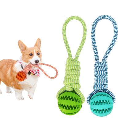 China Wholesale Viable Pet Chewing Toy Pet Dog Training Rope Ball Slow Feeding Ball for sale