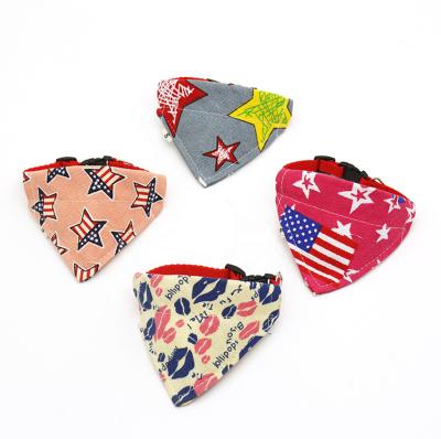 China Pet Triangle Scarf Pet Saliva Stored Towel Printing Canvas Dog Collar Cat Triangle Scarf Collar for sale