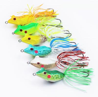 China Hard Simulation Popper Frog SwimBait Eco-friendly Floating Artificial Wobblers With Silicone Skirt PESCA for sale