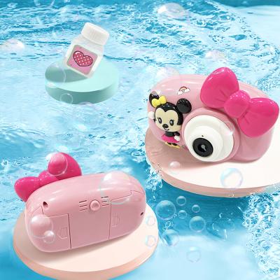 China Factory Price Plastic Cheap Parent-child Interaction And Light Minnie Bubble Full Qualifications Disney Music Camera for sale