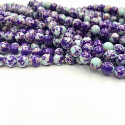 China Imperial Jasper Natural Stone Assorted Blue Stone Turquoise Imperial Loose Round Sea Drop Imperial Jasper Beads For Jewelry Making for sale