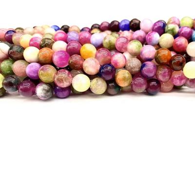 China hot sale semi-precious stone beads bracelet natural colorful natural lazulite stone for diy bracelet for jewelry making for sale