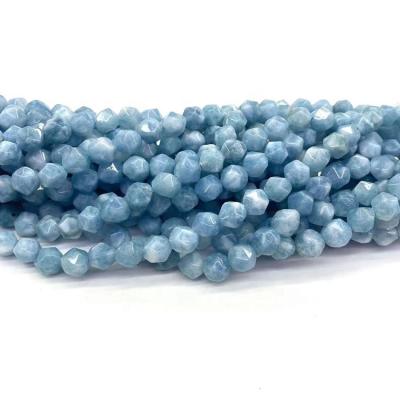 China High Quality Stone Light Blue Gemstone 8mm Faceted Natural Stone Beads For Jewelry Making for sale