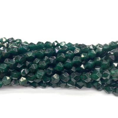 China High Quality Stone Dark Green Gemstone 8mm Faceted Natural Stone Beads For Jewelry Making for sale