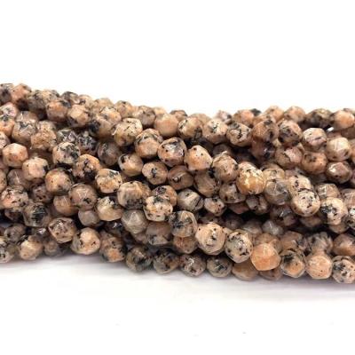 China High Quality Pink 8mm Faceted Natural Stone Stone Specks Gemstone Beads For Jewelry Making for sale