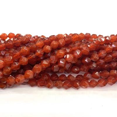 China High Quality Stone Carnelian Gemstone 8mm Faceted Natural Stone Beads For Jewelry Making for sale