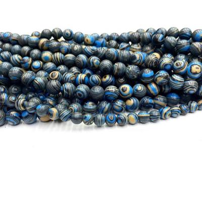 China Hot Sale High Quality 6/8/10mm Natural Stone Beads Bracelet Malachite Round Black Blue Bead For DIY Bracelet For Jewelry Making for sale