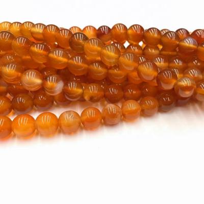 China Bracelet natural carnelian beads loose round 6/8/10mm natural smooth beads tangerine for diy bracelet for sale