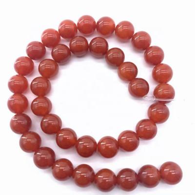 China Bracelet Natural Red Agate Stone Beads Natural Loose Round 6/8/10mm Red Smooth Beads For Bracelet DIY for sale