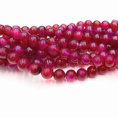 China Wholesale Natural Bracelet Wine Red Agate Beads Loose Round 6/8/10mm Natural Smooth Beads For Jewelry Making for sale