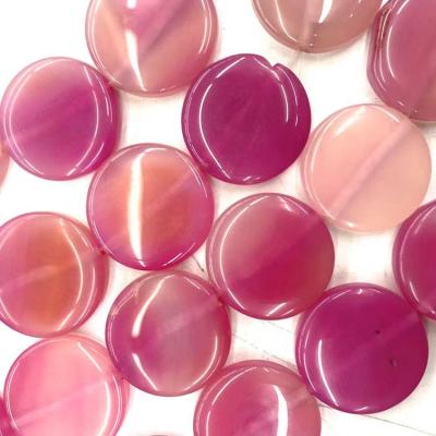 China Bracelet Agate Slices Wholesale 20/25/30mm Natural Pink Sliced ​​Gemstone Beads Large Agate Double Druzy Dangle Agate For Making Jewelry for sale