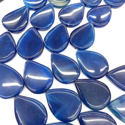 China High Quality Bracelet Charm Matched Dark Blue Drop Pendant Natural Water Bead Agate Stone Pendants For Jewelry Making for sale