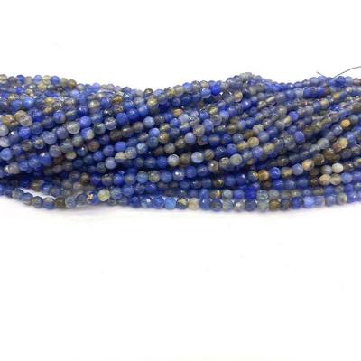 China DIY Jewelry Making Small Beads High Quality Faceted Cutting 4mm Light Blue Natural Stone Loose Beads Fire Agate For Jewelry Making for sale