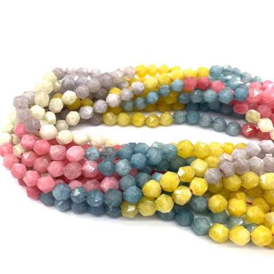 China DIY Jewelry Making Small Beads High Quality Faceted Cutting 8mm Colorful Mix Natural Stone Loose Beads Agate For Jewelry Making for sale