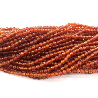 China DIY Jewelry Making Small Beads High Quality Faceted Cutting 4mm Red Natural Stone Loose Beads Agate For Jewelry Making for sale