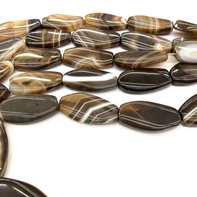 China Necklace Wholesale Agate Flakes 15*30mm Coffee Agate Flakes Faceted Oval Gemstone For Jewelry Necklace Making for sale