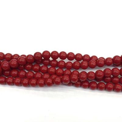 China DIY Jewelry Loose Round Red Smooth Synthetic Glass Beads Reflective Synthetic Glass Pendant Glass Material For Jewelry Making for sale