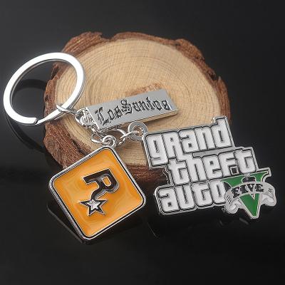 China Grand Theft Auto 5 Keychain GTA V Game Ring Fashion Key Holder Keyfob Backpack Car Decor Multi-Pendant Keychain For Fans Key Chains Key Chains llaveros for sale