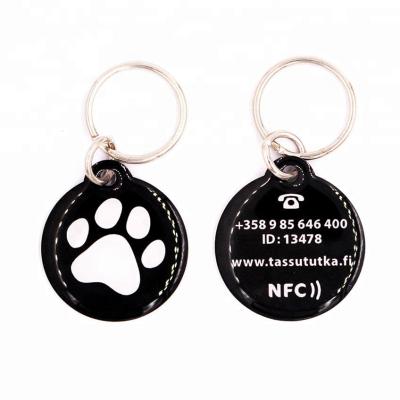 China As a gift custom print with epxoy qr code NFC RFID pvc smart dog id tags for sale