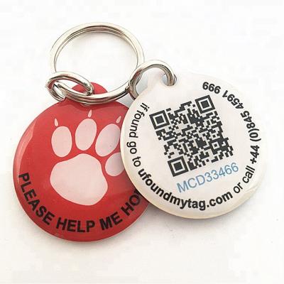 China Viable personalized custom logo metal id qr code pet tag for dogs and cats for sale