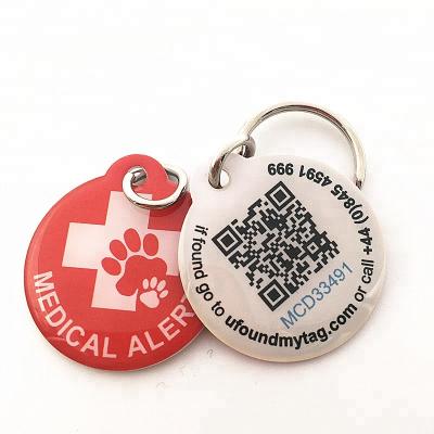 China Wholesale gifts custom stainless iron qr code pet tags viable with epoxy cover for sale