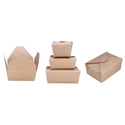 China Household Products Box Disposable Kraft Paper Packaging Box Kraft Paper Box For Fast Food Fried Chicken for sale