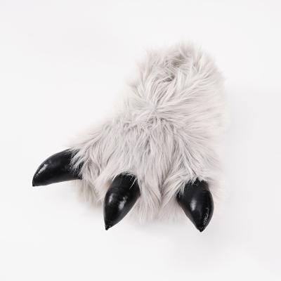 China Animal Damping Paw Shoes Cotton Bottom Women Flip Flops Fur Slippers for sale