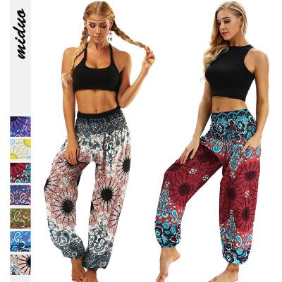 China Fashion QUICK DRY Women's Casual Loose Yoga Pants Prints Boho Loose High Waist Sports Harem Pants Trousers for sale