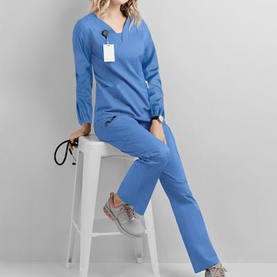 China Medical Hospital Nursing Uniforms Scrubs Long Sleeve Tops Pants Uniform Women Nursing Scrubs Tenth Doctor for sale