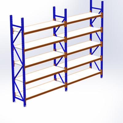 China Corrosion Protection Metal Industrial Warehouse Medium Duty Long Span Storage Shelves for sale