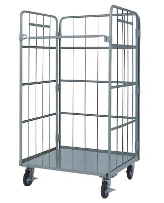 China 200KG Galvanized Welded Steel Nesting Foldable Storage Warehouse Logistic Trolley Platform for sale