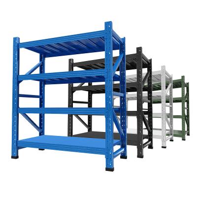 China Medium Duty Rack Steel Storage Adjustable Shelving Warehouse Medium Duty Steel Rack Metal Shelves Steel Rack for sale