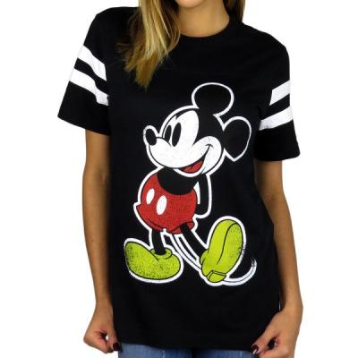 China Anti-Wrinkle Women's Mickey Mouse Varsity Football Tee for sale