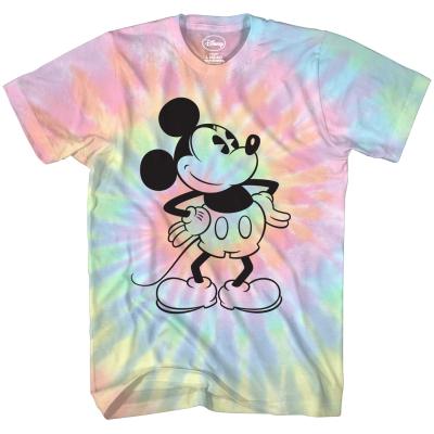 China Anti-Wrinkle Mickey Mouse Classic Tie Dye Vintage Adult Tee Graphic T-Shirt For Men's T-shirt Clothing Apparel for sale