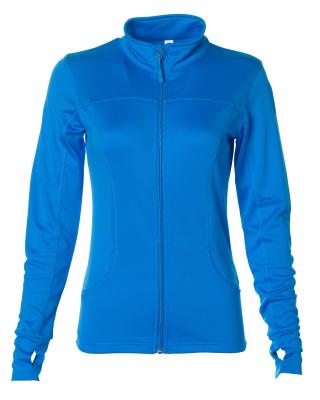 China Anti-Wrinkle Women Slim Fit Lightweight Full Zip Up Yoga Workout Jacket for sale