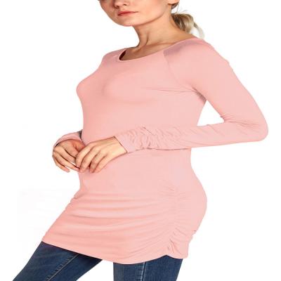 China Anti-Wrinkle Women's Casual T-Shirt Solid Tunic Long Sleeve Tops Slim Fit for sale