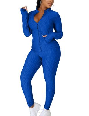 China Women's Breathable Long Sleeve GYM Legging Top Pants Set 2 Piece Tracksuit Workout Outfits for sale