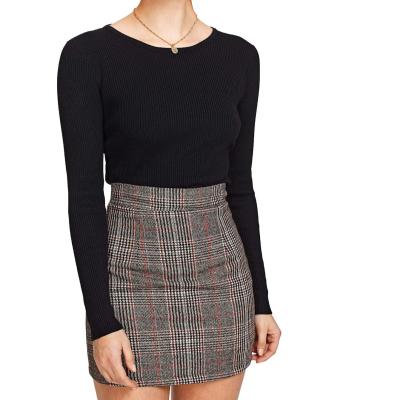 China Plus Size High Waisted Women's Plaid Bodycon Mini Skirt for sale