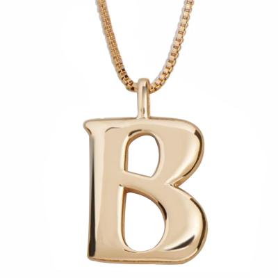 China New Arrival Unisex Popular CIA Style Custom Gold Plated Box Chain Hand Polished Initial Letter Pendant Necklace For Women for sale