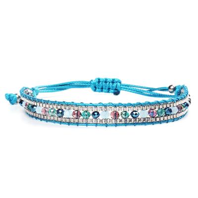 China Simple Colorful Sweet Bracelet Women Ladies Crystal Bracelet Colorful Beads Bohemian Style Bohemia Bracelet for sale