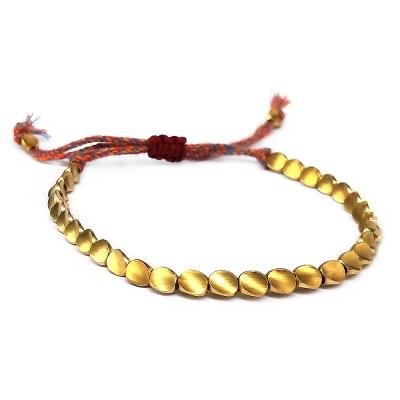 China 2020 new fashion copper beads accessories hand - woven rope bracelet copper beads bracelet for sale