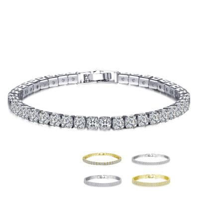 China New Zircon Diamond Tennis Bracelet For Women Hottest ALLOY Bracelet One Row Three Row Two Row Zircon Diamond Tennis Bracelet For Women for sale