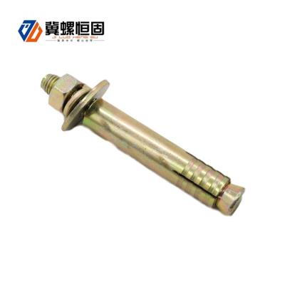 China Yellow Galvanized Building Construction Elevator Expansion Anchor Bolt With Spring Washer for sale