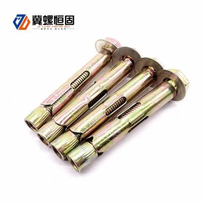 China 4.8 Grade Steel Color Plated Sleeve Anchor Bolt Weight With Hex Head for sale