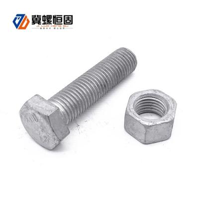 China High Quality Hot Dipped Galvanized Building Construction Bolt 4.8 Grade HDG Hex Bolt for sale