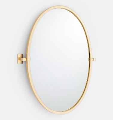 China New Arrival Modern Hotel Bathroom Oval Mirrors Home Living Room Wall Mount Decorative Mirror for sale